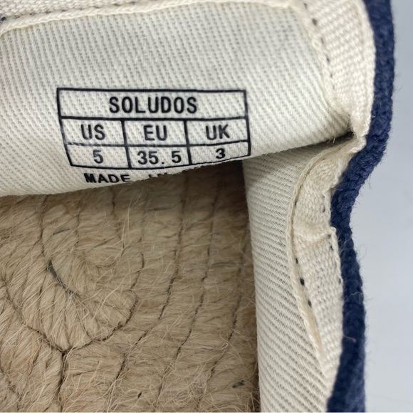 SOLUDOS NEW DAY AND NIGHT ESPADRILLE MULE SNEAKER ESPADRILLES MIDNIGHT CANVAS - Picture 7 of 7